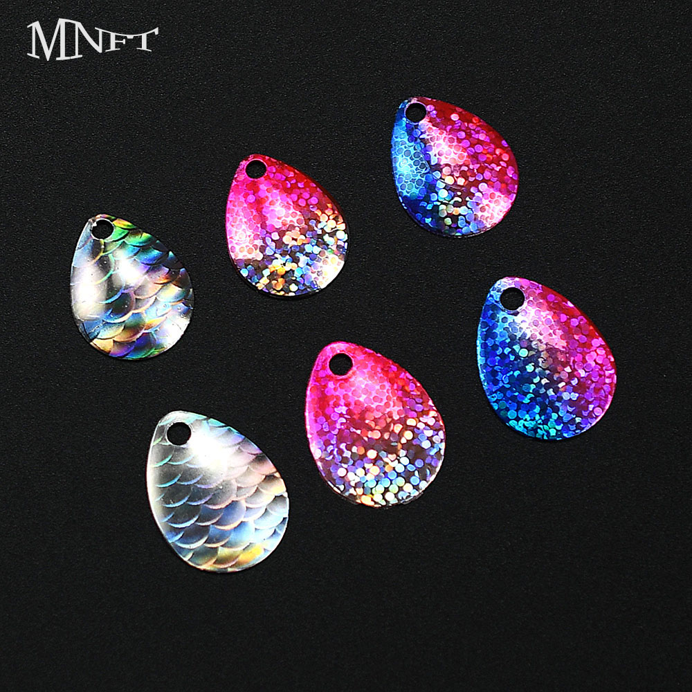 Fishing Lure Blade Bait - 6Pcs Sendok Skala Ikan Iridescent, Bilah