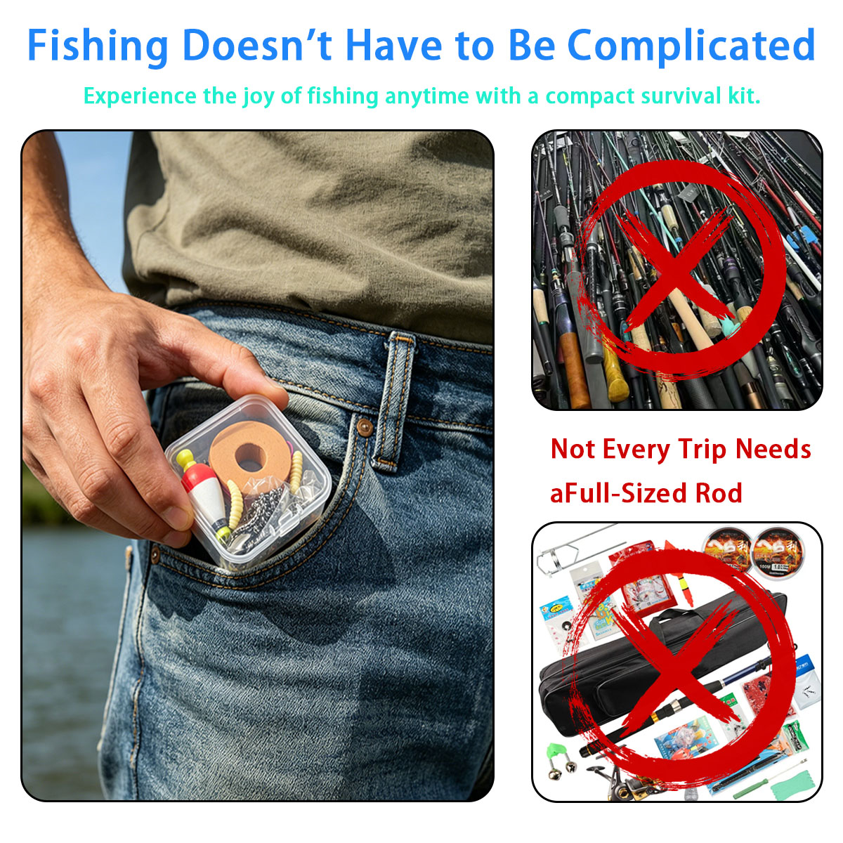 Fishing Lure Making Kit - Set Peralatan Memancing Darurat Portabel, Perlengkapan