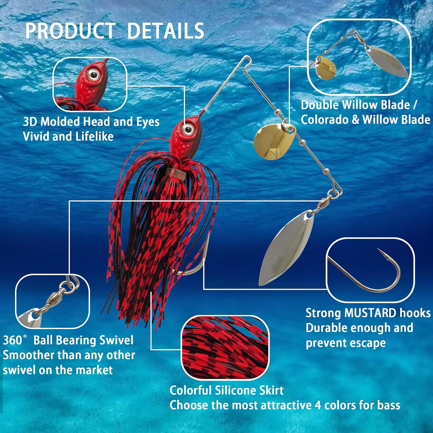 Eupheng pemintal umpan sendok, - Fishing Lure Buzzbait ulasan dan harga