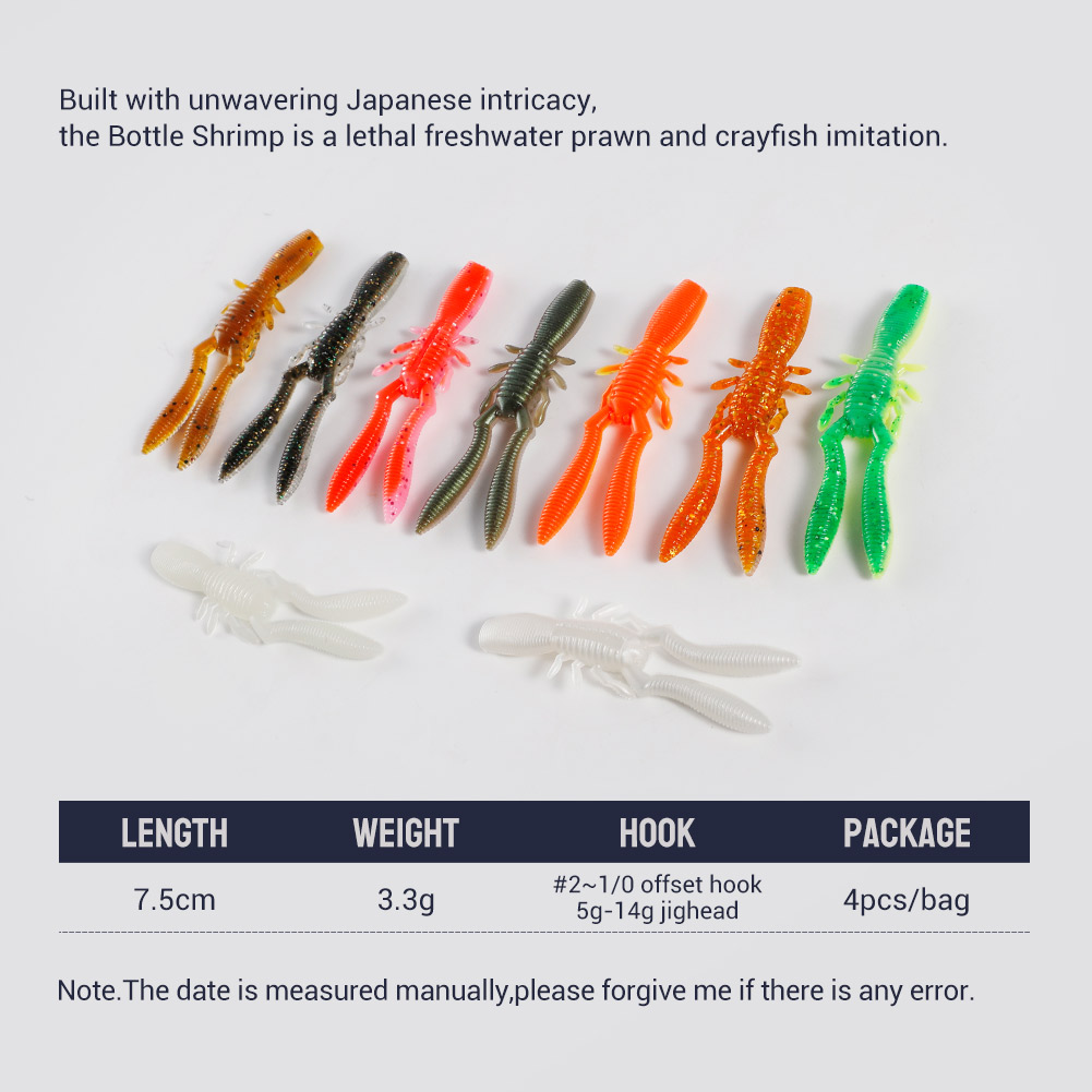 NOEBY botol udang Craw 75mm 3. - Fishing Lure Swimbait ulasan dan harga