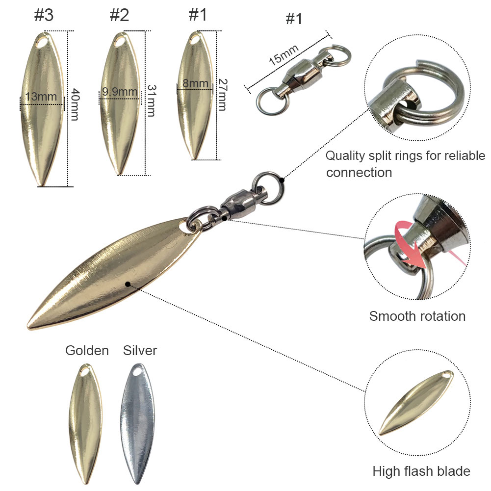 10 Buah Willowleaf Blades Spin - Fishing Lure Buzzbait ulasan dan harga