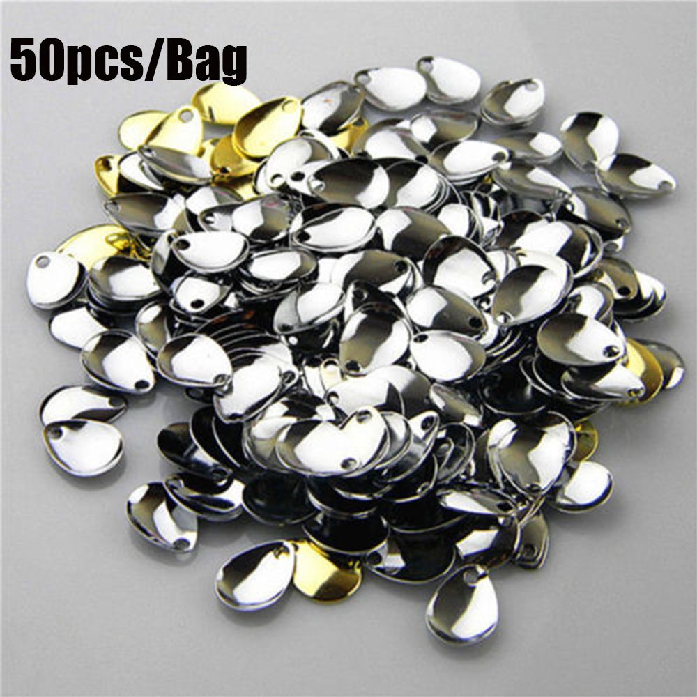 50 buah perak halus nikel paye - Fishing Lure Spoon ulasan dan harga