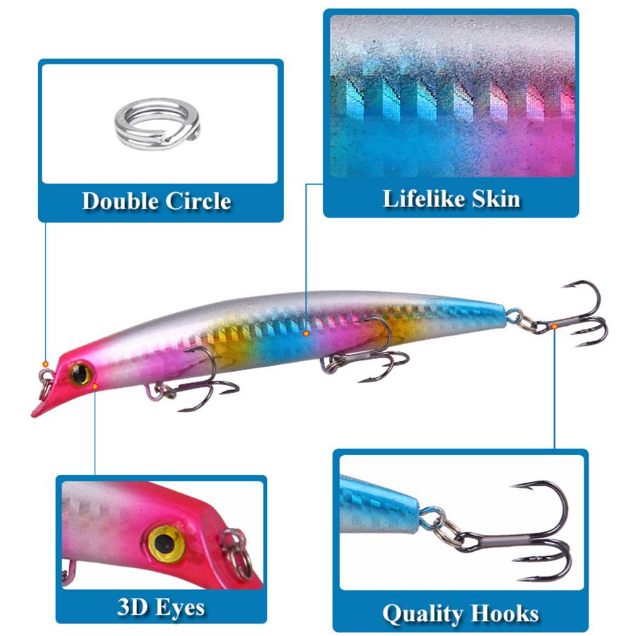 6 buah umpan pancing Crankbait - Fishing Lure Popper ulasan dan harga