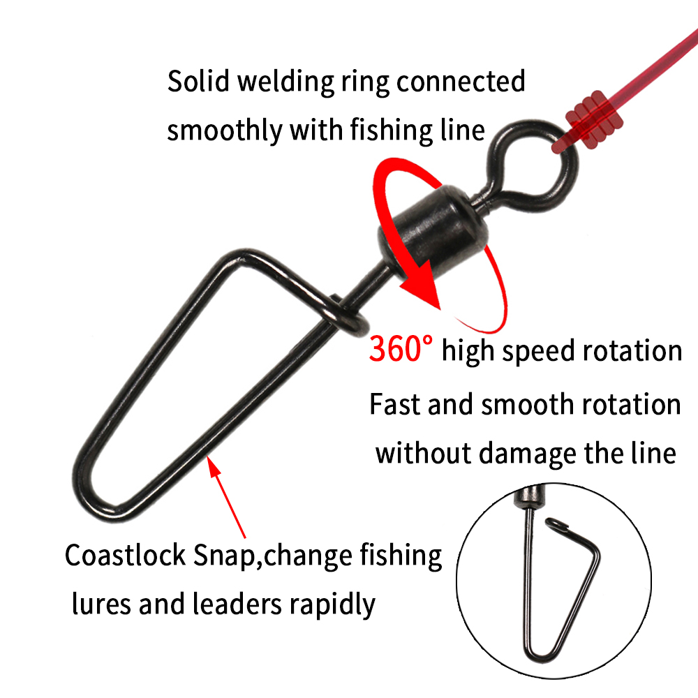 20PCS # 12 -1/0 Rolling Swivel - Fishing Lure Accessories ulasan dan harga