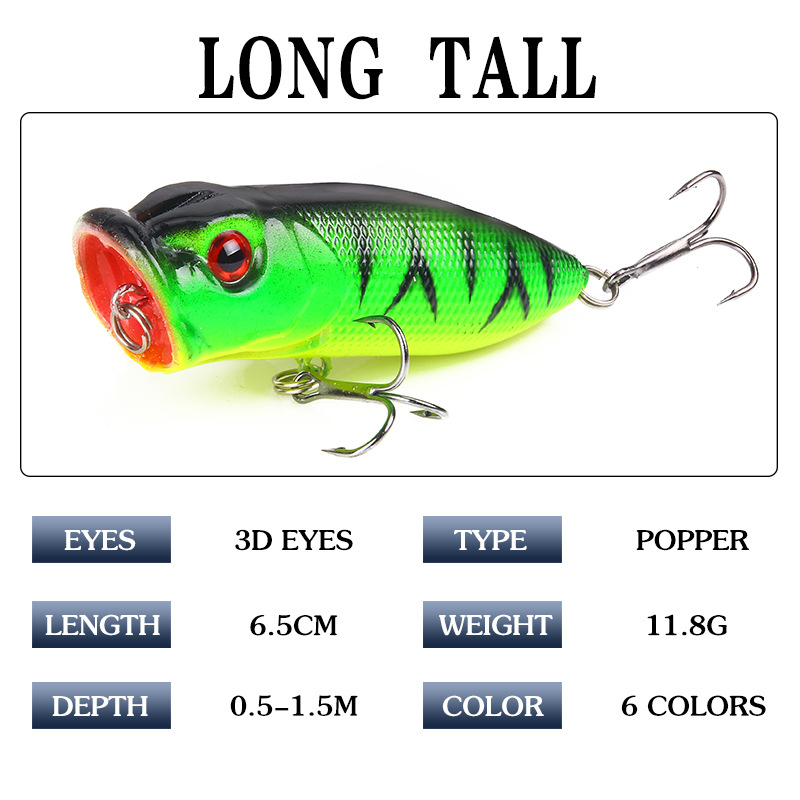 6pcs 6 warna（kemasan opp）/5pcs - Fishing Lure Popper ulasan dan harga