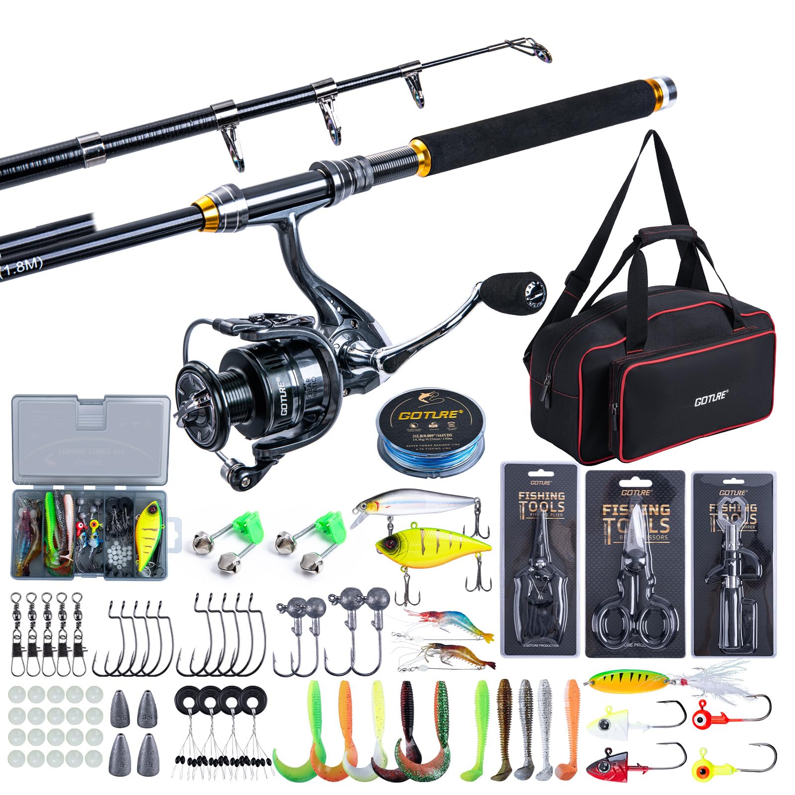 Set Pancing Teleskopik Goture  - Fishing Lure Spinner ulasan dan harga